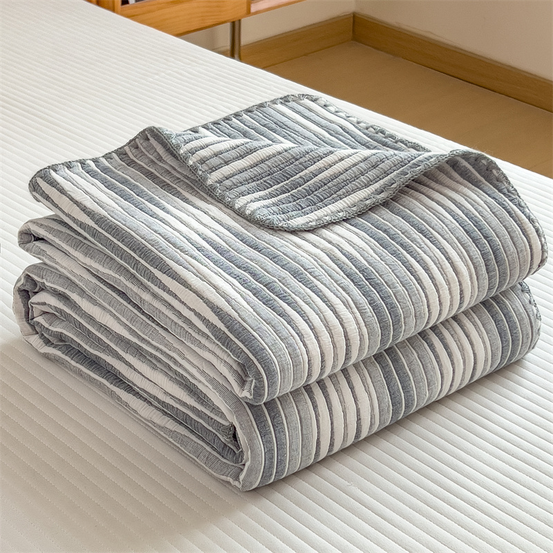 Cotton Gauze Striped Breathable Comfy Quilt - image 10