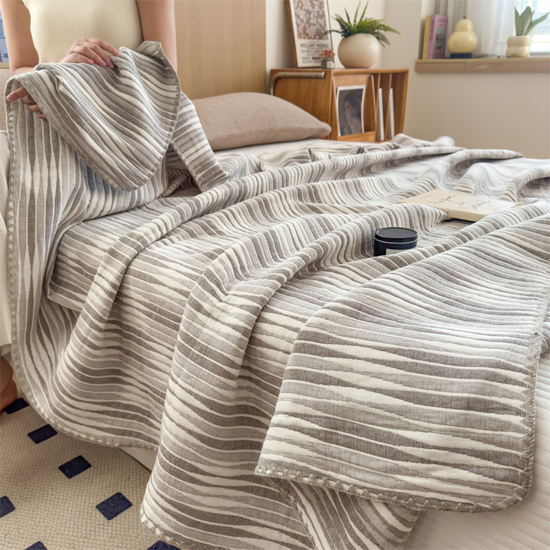 Cotton Gauze Striped Breathable Comfy Quilt - image 22
