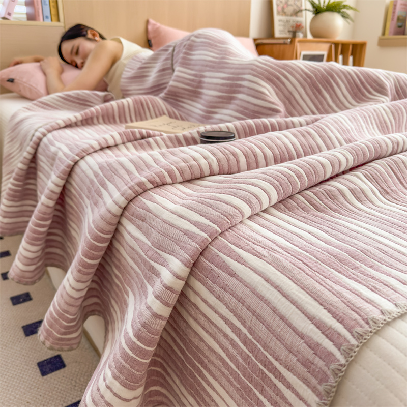 Cotton Gauze Striped Breathable Comfy Quilt - image 31