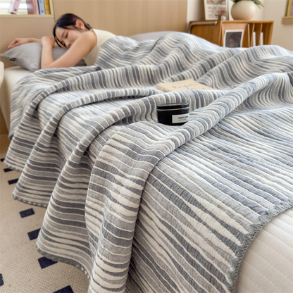Cotton Gauze Striped Breathable Comfy Quilt - image 1