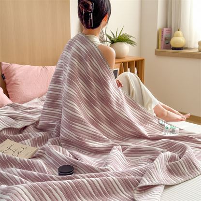 Cotton Gauze Striped Breathable Comfy Quilt - image 34