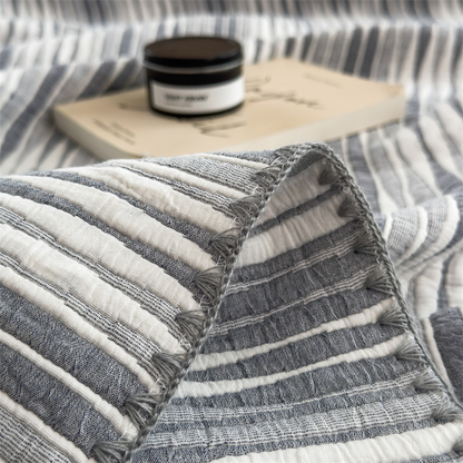 Cotton Gauze Striped Breathable Comfy Quilt - image 12