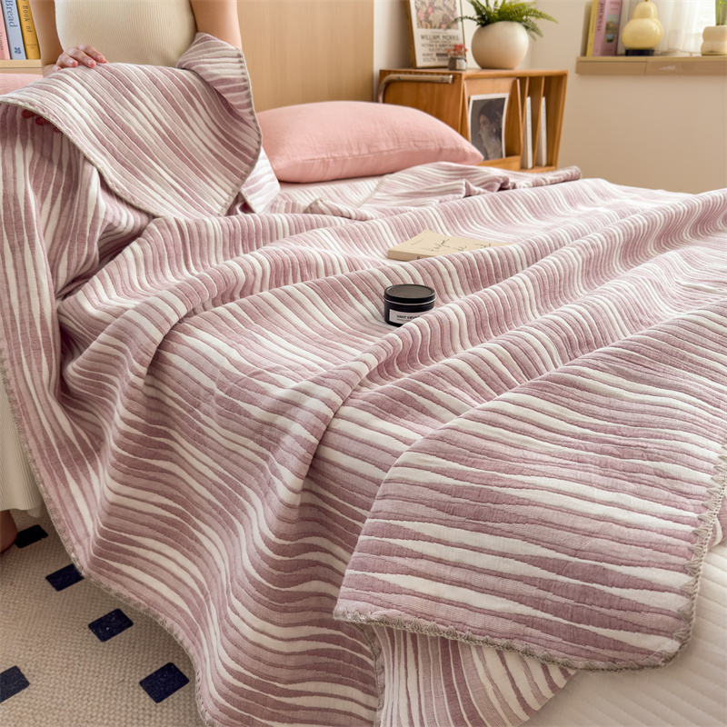 Cotton Gauze Striped Breathable Comfy Quilt - image 40