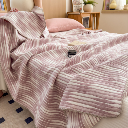 Cotton Gauze Striped Breathable Comfy Quilt - image 40