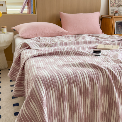 Cotton Gauze Striped Breathable Comfy Quilt - image 36