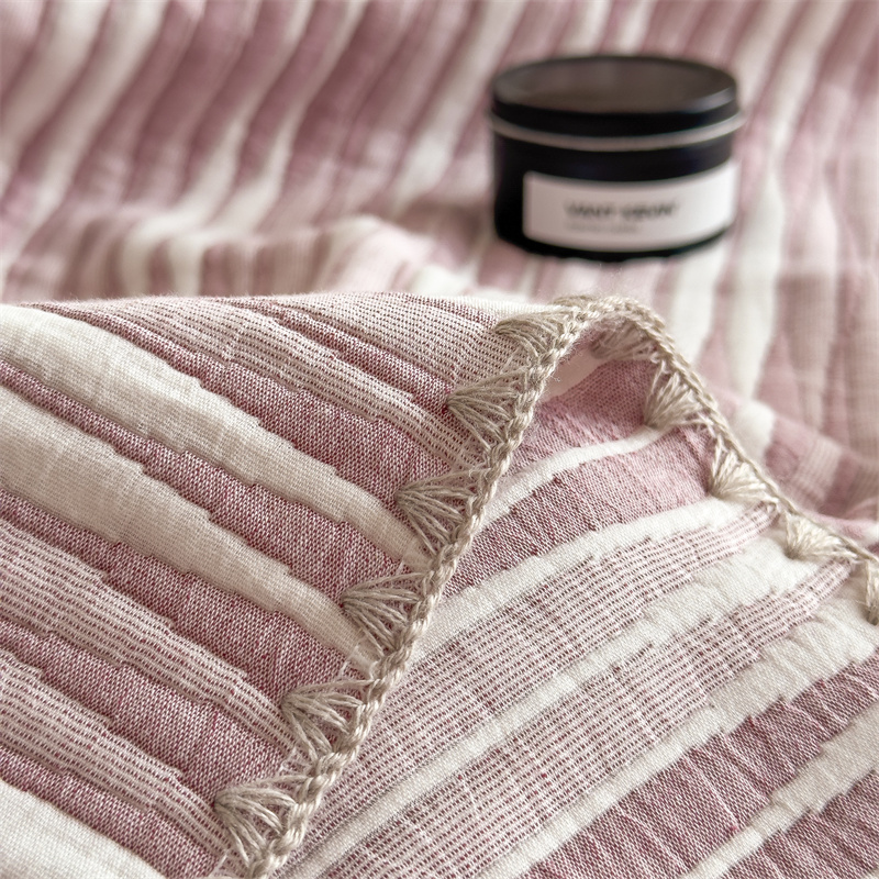 Cotton Gauze Striped Breathable Comfy Quilt - image 45