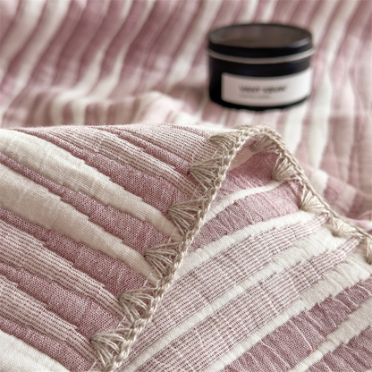 Cotton Gauze Striped Breathable Comfy Quilt - image 45