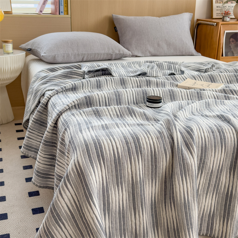 Cotton Gauze Striped Breathable Comfy Quilt - image 8