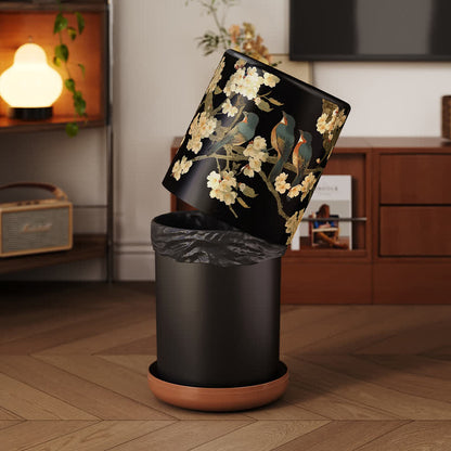 Vintage Floral Bird Durable Trash Can - image 3