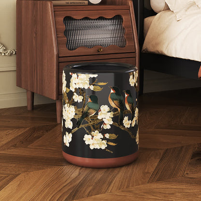 Vintage Floral Bird Durable Trash Can - image 2