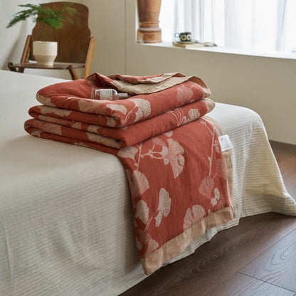 Ginkgo Leaf Double Layer Gauze Cotton Quilt - image 6