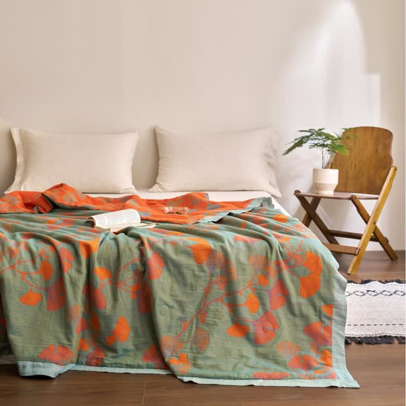 Ownkoti Ginkgo Leaf Double Layer Gauze Cotton Quilt - image 22