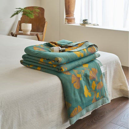 Ginkgo Leaf Double Layer Gauze Cotton Quilt - image 13