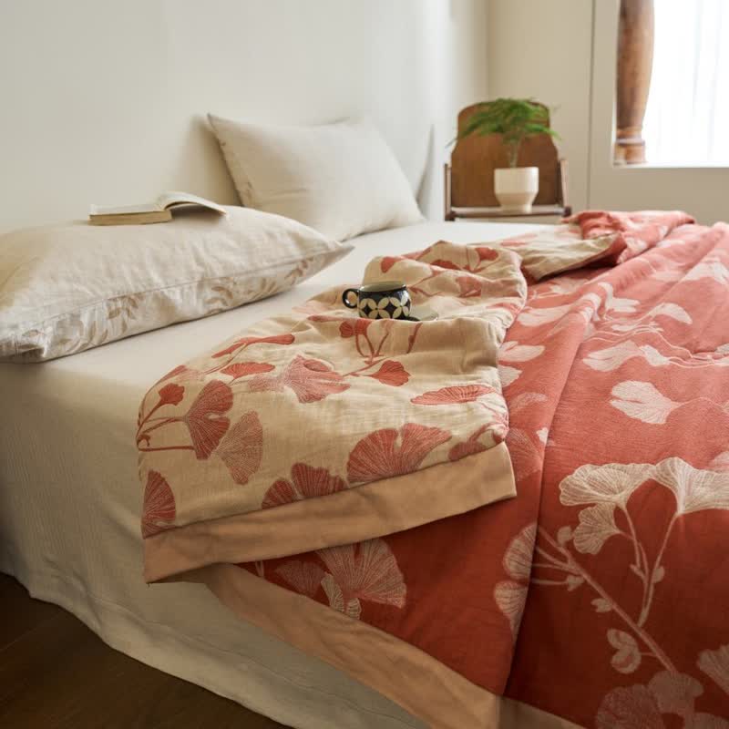 Ownkoti Ginkgo Leaf Double Layer Gauze Cotton Quilt - image 5