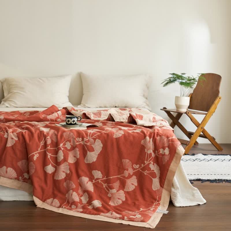 Ownkoti Ginkgo Leaf Double Layer Gauze Cotton Quilt - image 1