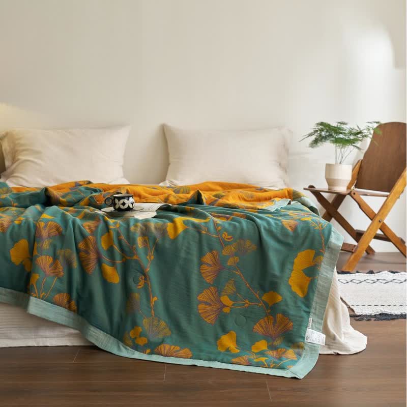 Ginkgo Leaf Double Layer Gauze Cotton Quilt - image 8
