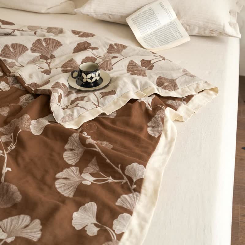Ginkgo Leaf Double Layer Gauze Cotton Quilt - image 19