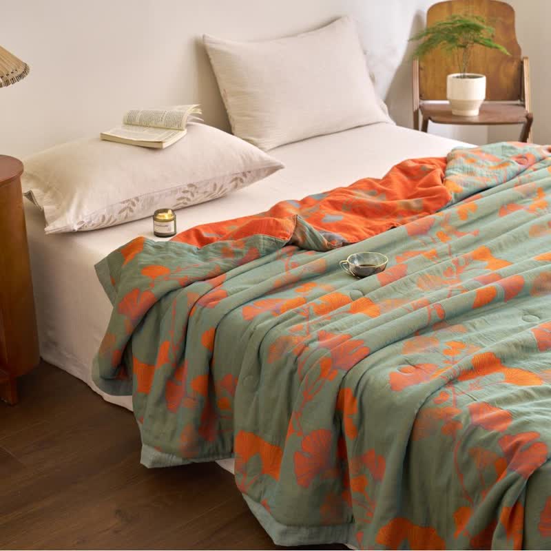 Ownkoti Ginkgo Leaf Double Layer Gauze Cotton Quilt - image 24
