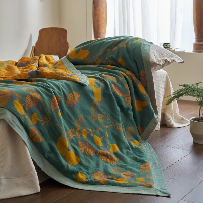 Ownkoti Ginkgo Leaf Double Layer Gauze Cotton Quilt - image 9