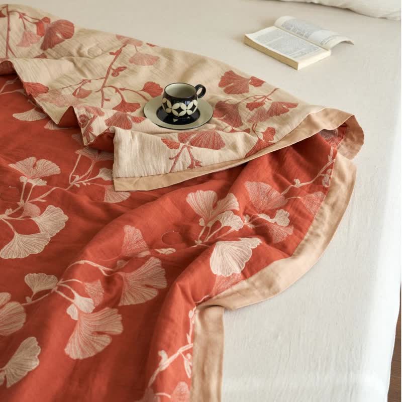 Ownkoti Ginkgo Leaf Double Layer Gauze Cotton Quilt - image 3