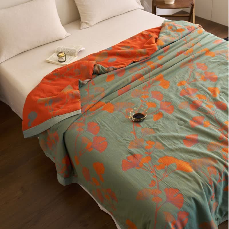 Ginkgo Leaf Double Layer Gauze Cotton Quilt - image 23