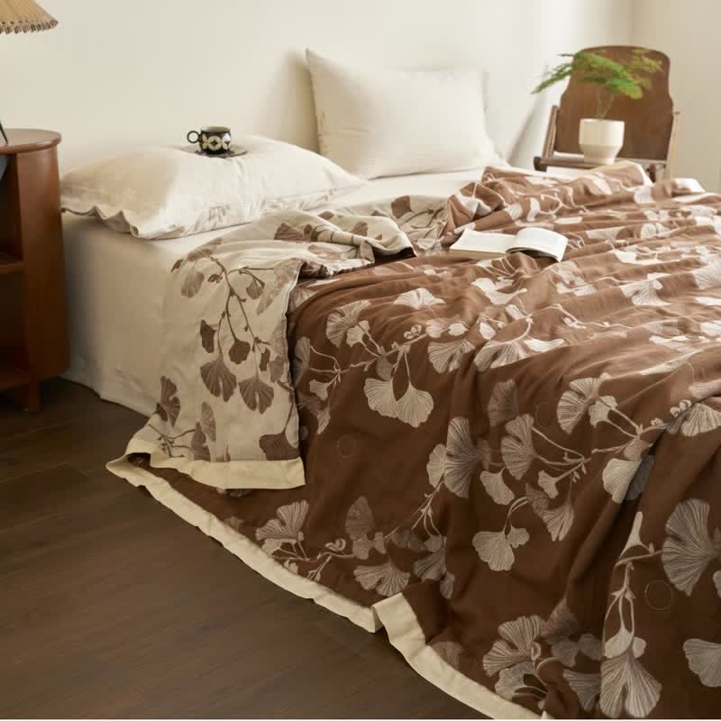Ownkoti Ginkgo Leaf Double Layer Gauze Cotton Quilt - image 18