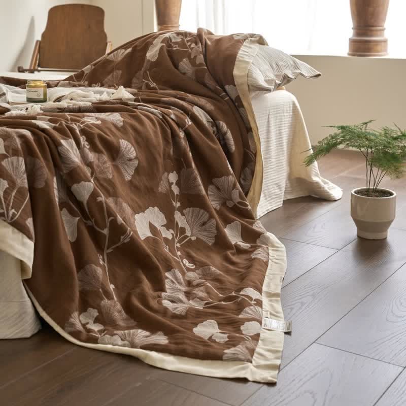 Ginkgo Leaf Double Layer Gauze Cotton Quilt - image 16