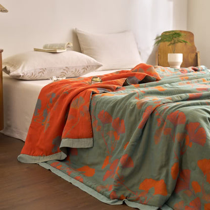 Ginkgo Leaf Double Layer Gauze Cotton Quilt - image 26