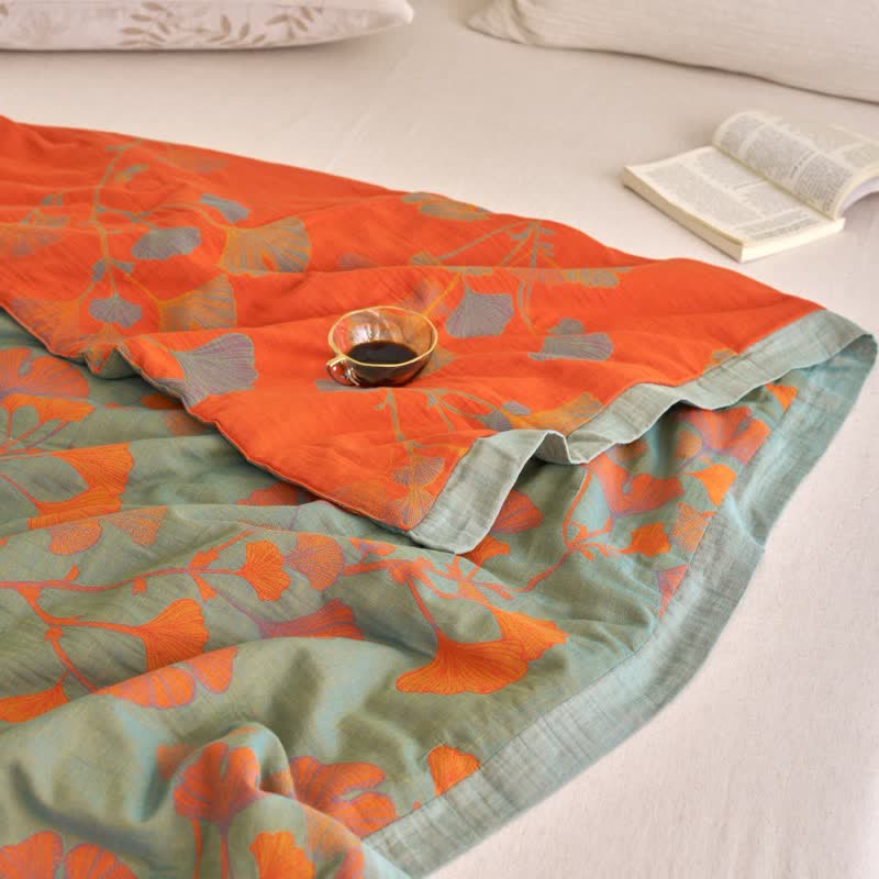 Ginkgo Leaf Double Layer Gauze Cotton Quilt - image 29
