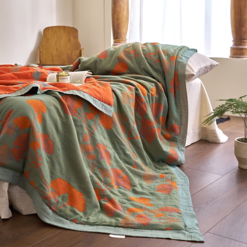 Ownkoti Ginkgo Leaf Double Layer Gauze Cotton Quilt - image 27
