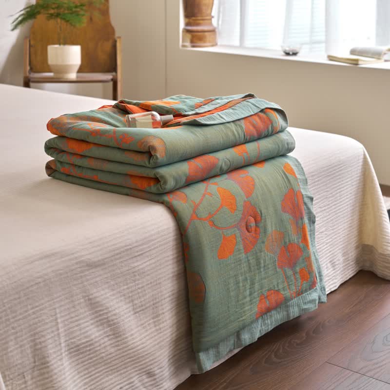 Ownkoti Ginkgo Leaf Double Layer Gauze Cotton Quilt - image 28