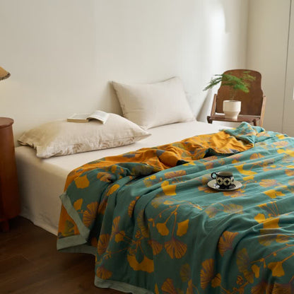 Ginkgo Leaf Double Layer Gauze Cotton Quilt - image 10