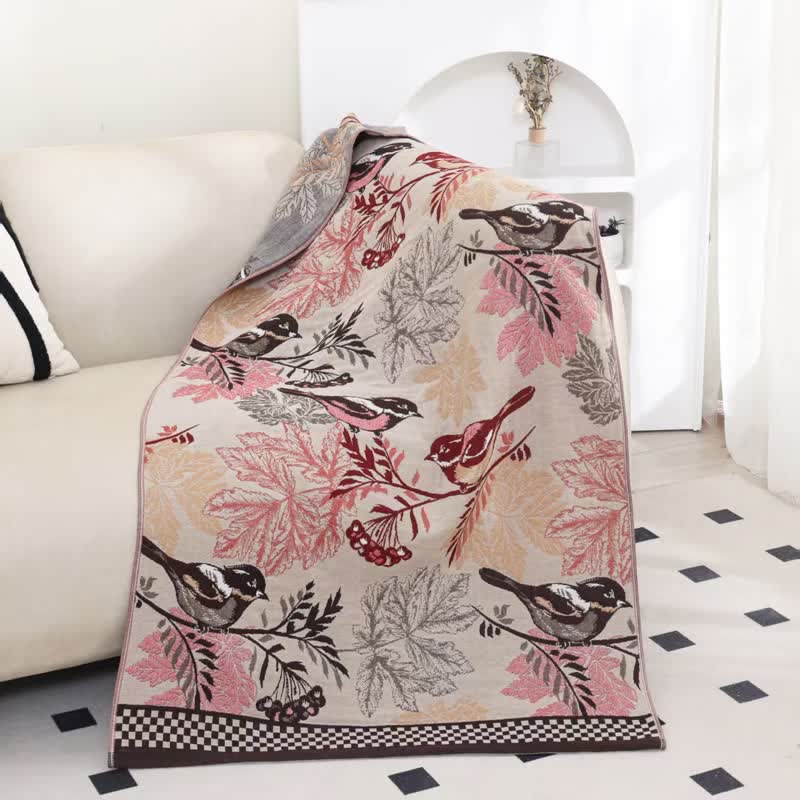 Ownkoti Rural Magpie Cotton Gauze Bath Towel - Beige & Gray - 31" x 63" - image 0