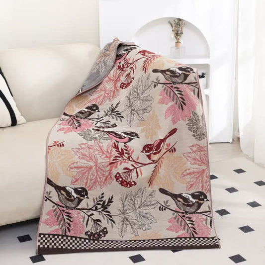 Ownkoti Rural Magpie Cotton Gauze Bath Towel - Beige & Gray - 31" x 63" - image 0
