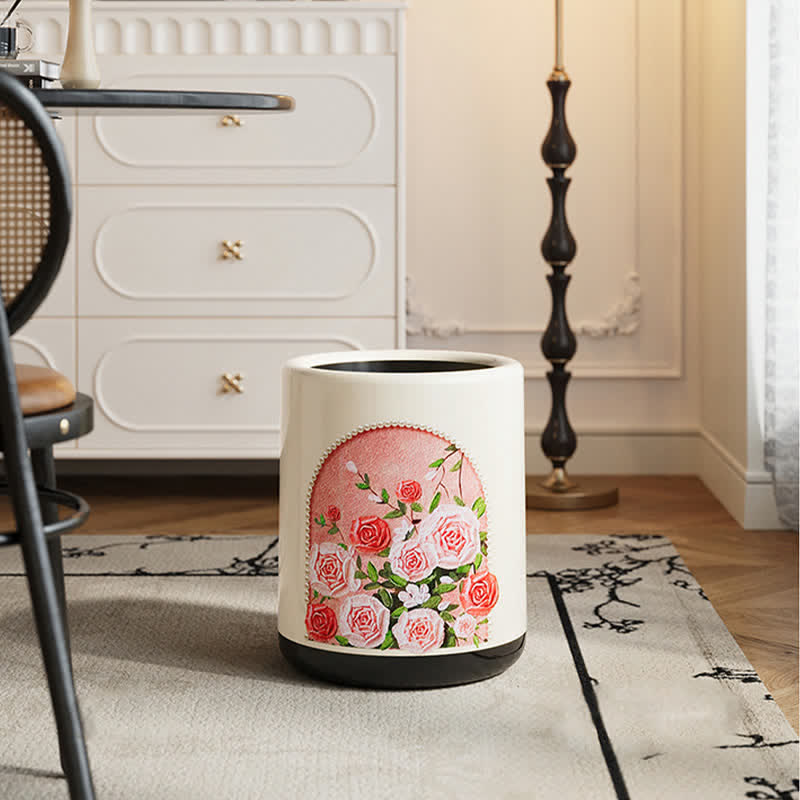 Ownkoti Elegant Rose Double Layer Durable Trash Can - image 1