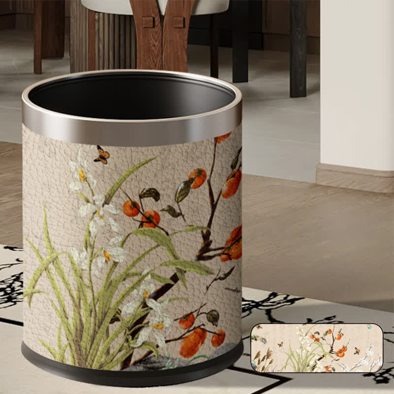 Ownkoti Vintage Floral Large Capacity Trash Bin - E - 9"W x 9"L x 10"H - image 10