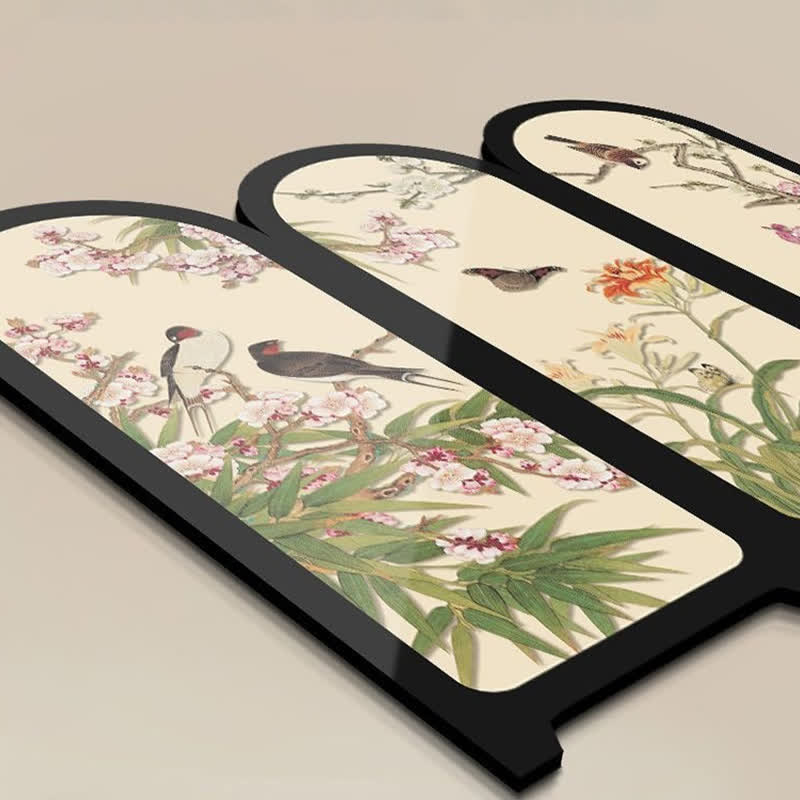 Ownkoti Floral Bird Folding Screen Desktop Painting - image 2