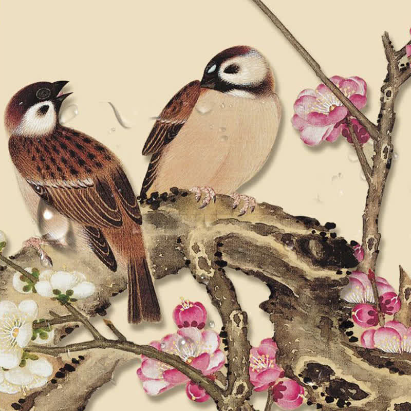 Ownkoti Floral Bird Folding Screen Desktop Painting - image 3