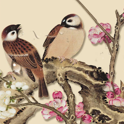 Ownkoti Floral Bird Folding Screen Desktop Painting - image 3