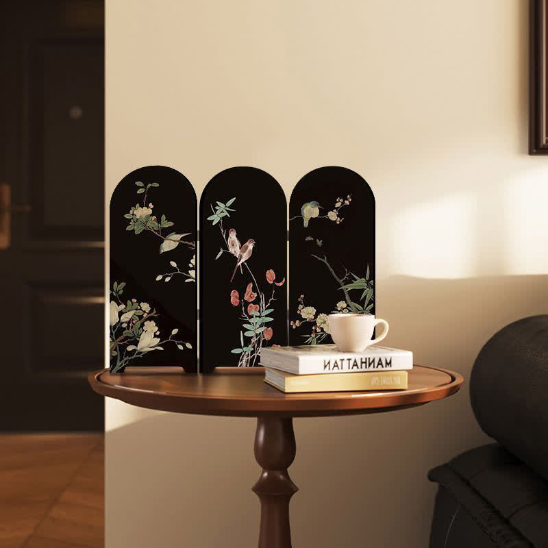 Ownkoti Floral Bird Folding Screen Desktop Painting - image 9