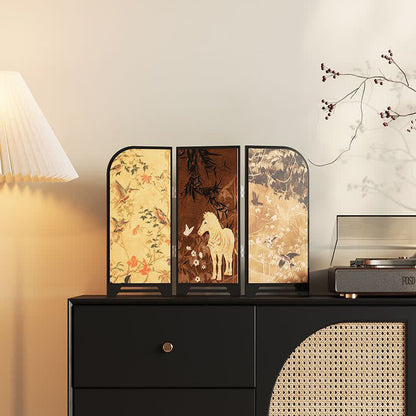 Ownkoti Vintage Foldable Screen Desktop Ornament - Set(A+B) - 2PCS - 16"W x 12"H - image 2