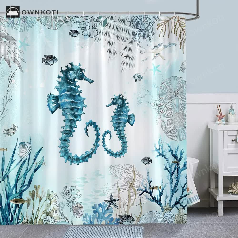 Ownkoti Underwater World Anti-mildew Shower Curtain