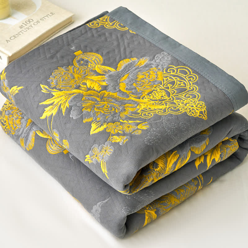 Ownkoti Rustic Flower Three Layer Cotton Gauze Quilt - image 5
