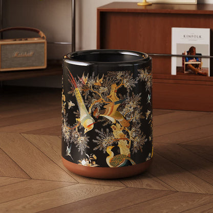Vintage Floral Bird Durable Trash Can - D - 9"W x 9"L x 12"H - image 6