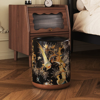 Vintage Floral Bird Durable Trash Can - image 7