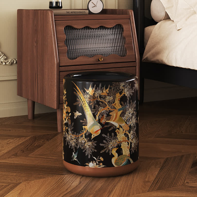 Ownkoti Vintage Floral Bird Durable Trash Can - image 7