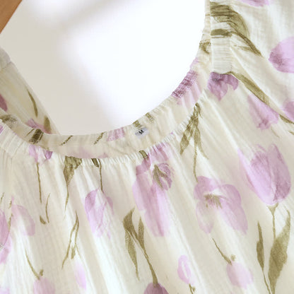 Ownkoti Rural Tulip Breathable Cotton Gauze Pajama Set