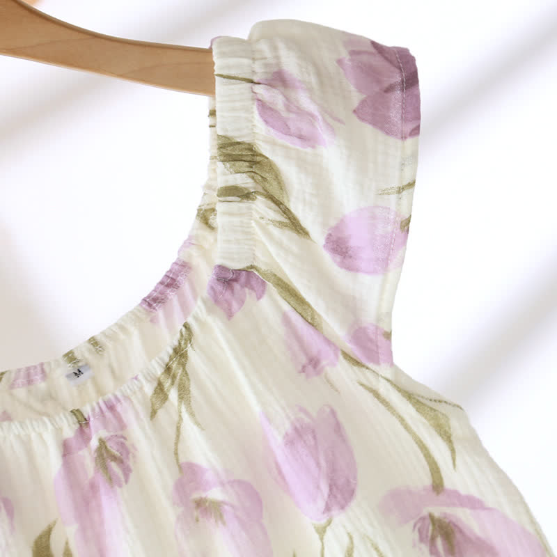 Ownkoti Rural Tulip Breathable Cotton Gauze Pajama Set