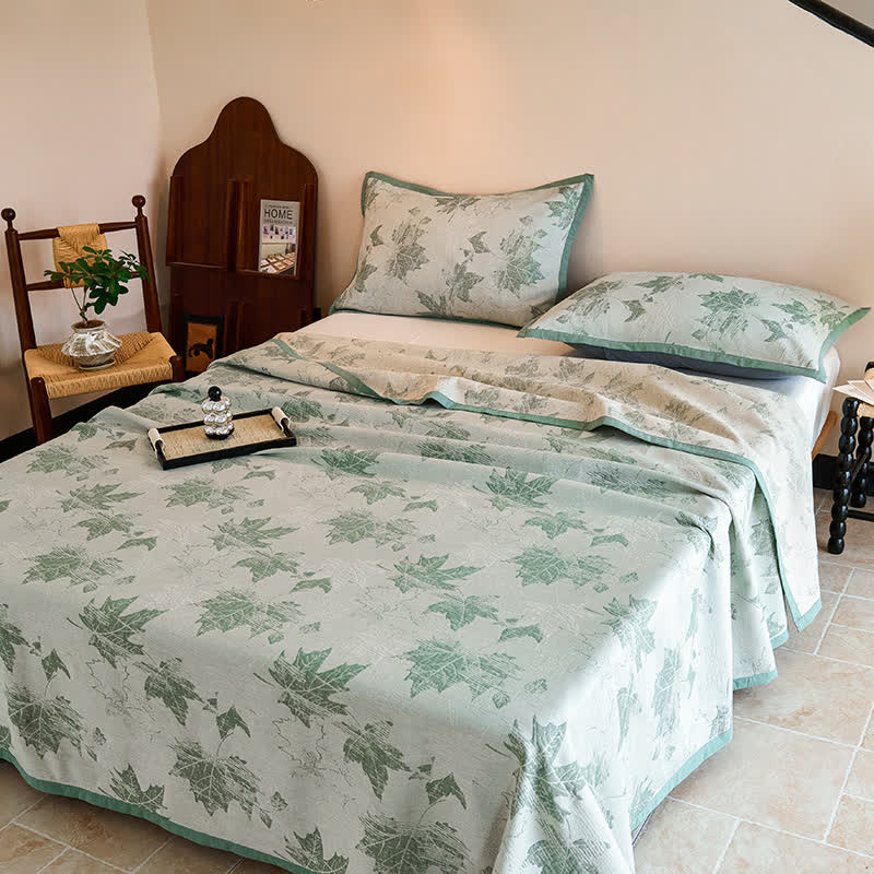 Ownkoti Jacquard Maple Leaf Cotton Gauze Quilt - image 5