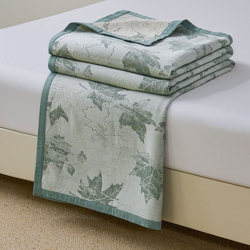 Ownkoti Jacquard Maple Leaf Cotton Gauze Quilt - image 9